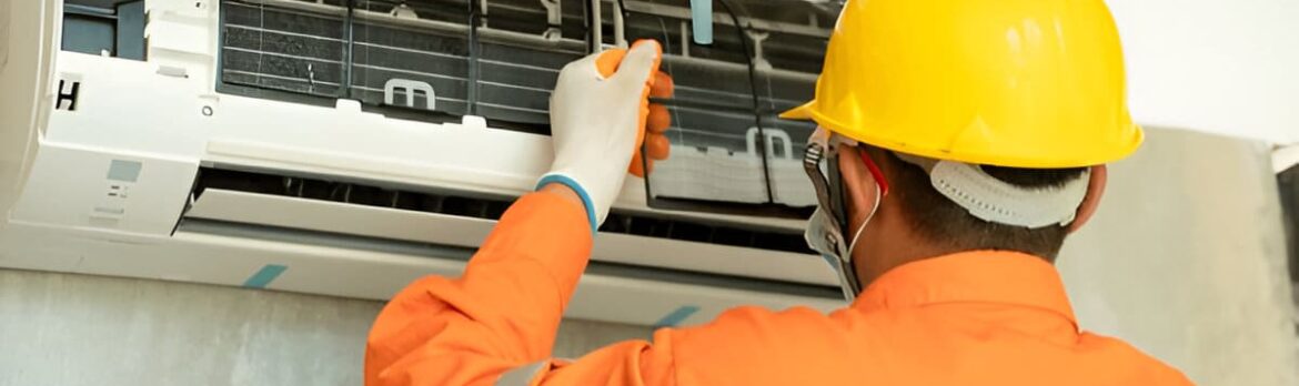 AC repair team replacing air conditioner coil in al barsha